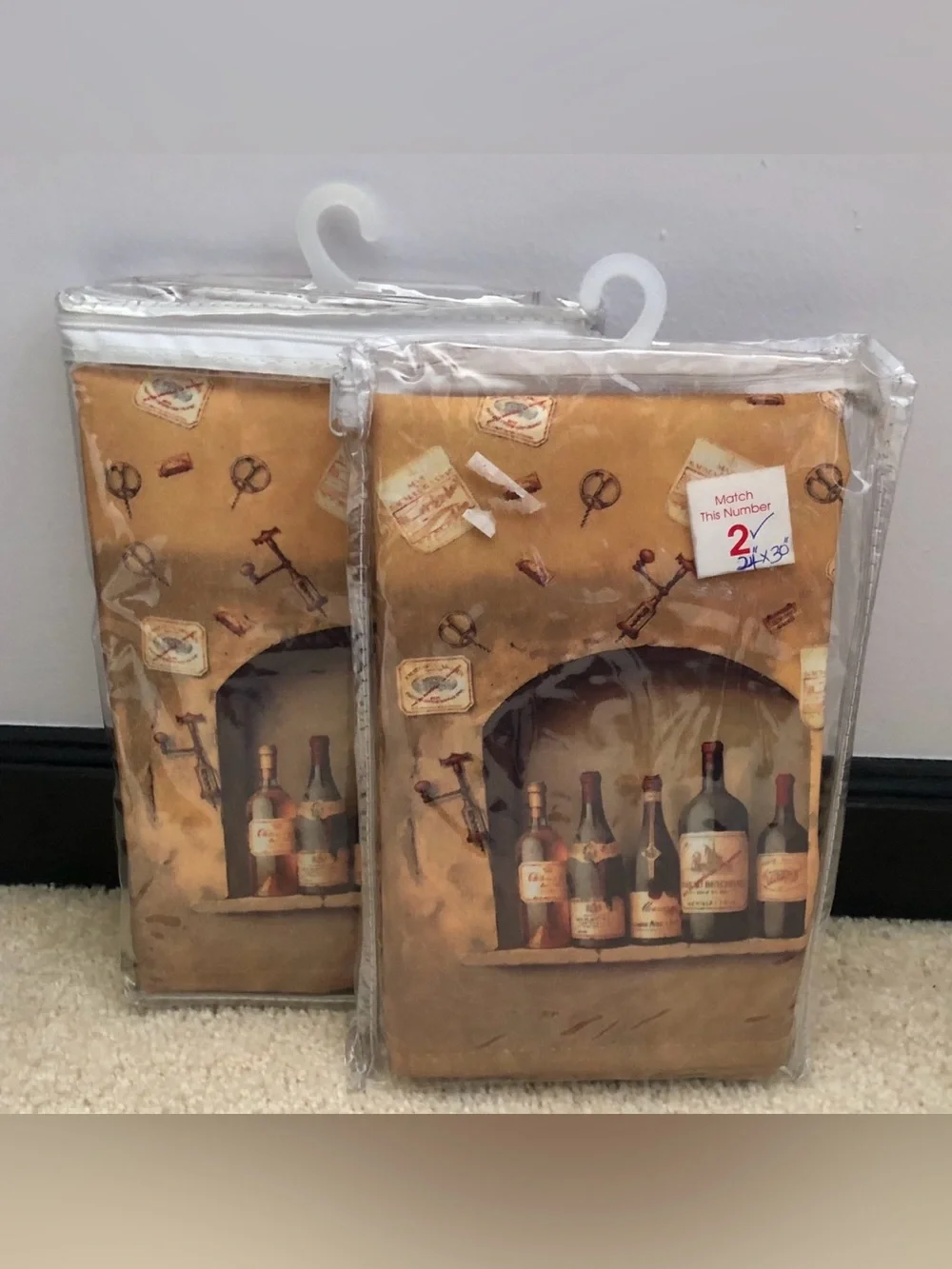 3 Pics The Artists  Kitchen Window Treatment Curtains Wine Bottle Prints New